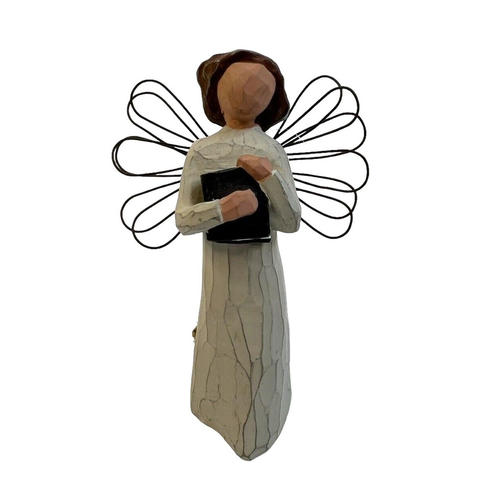 Willow Tree  Angel of Learning Ornament Figurine Holding Book 4.5"‎ Tall No Box